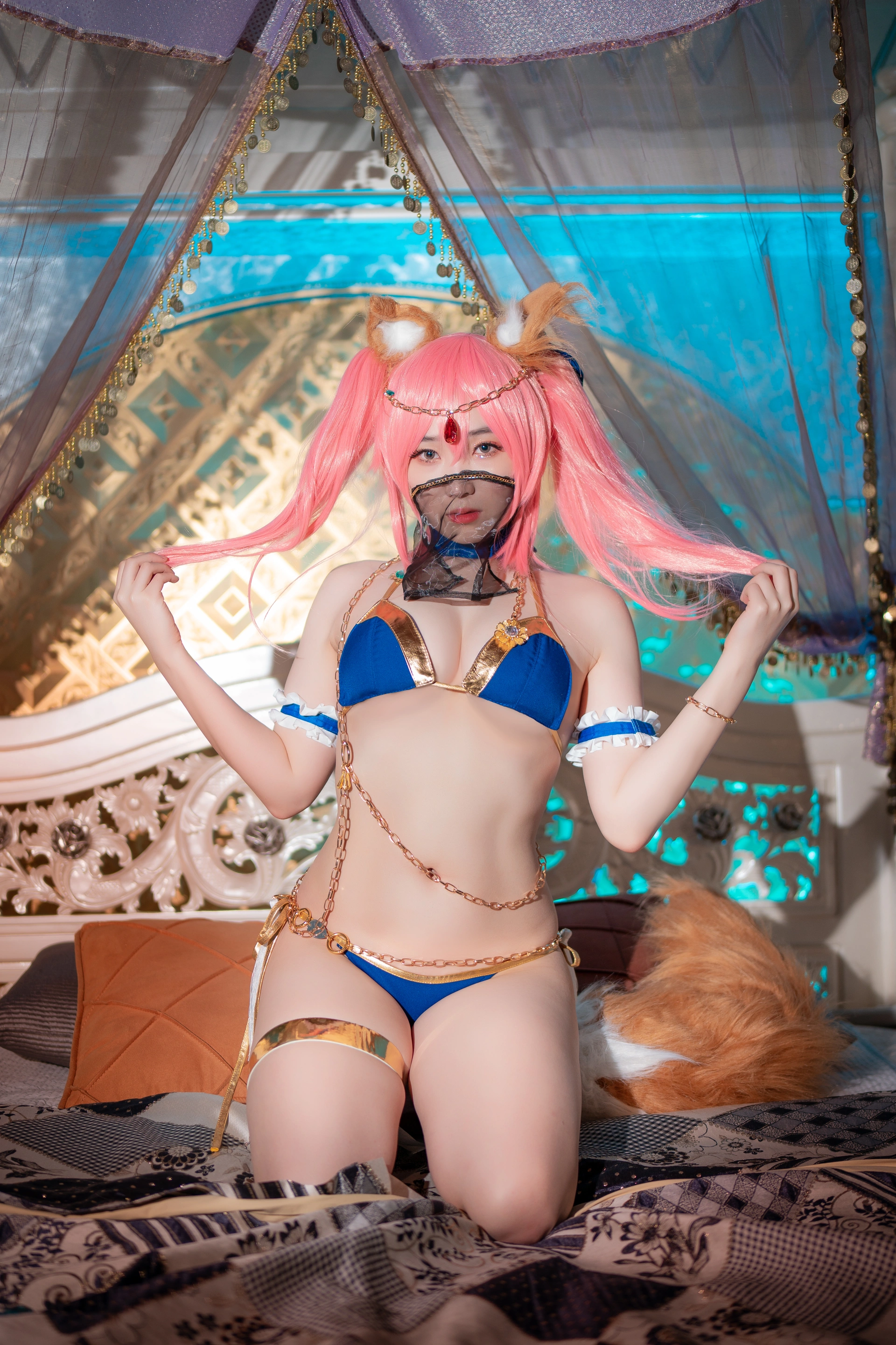 Bambi밤비 - NO.76 [CreamSoda] Cosplay Tamamo + Kama (FGO) 0